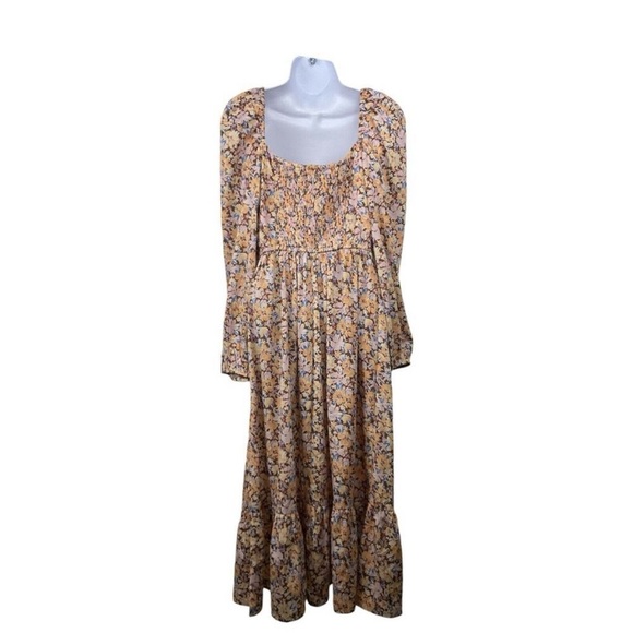 Band of the Free Floral Bohemian Boho Long Sleeve Midi Dress XS - Picture 3 of 16